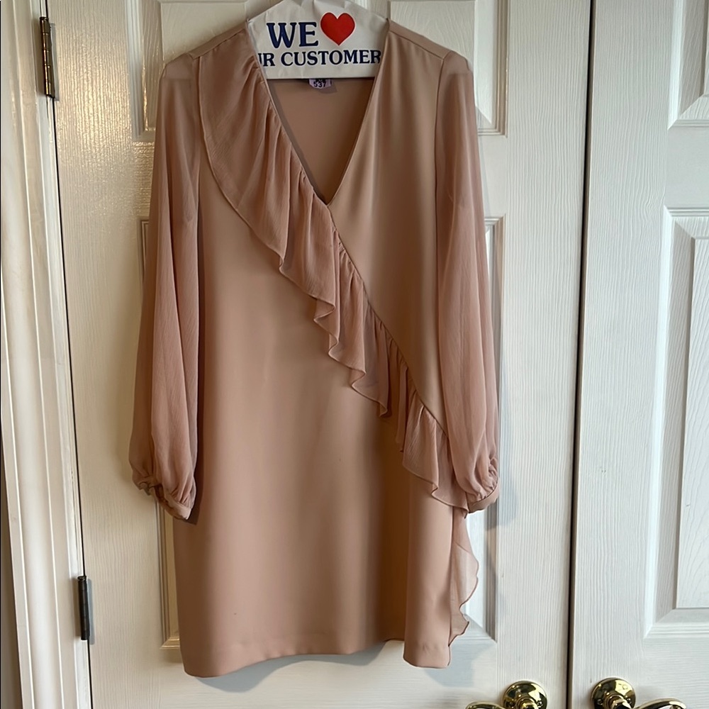 Zara A-line Ruffled V-Neck Dress